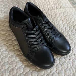 Black leather shoes